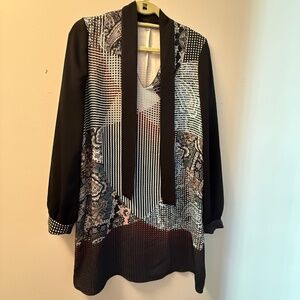 Clover Canyon Mixed Print Long Sleeve Tunic Dress